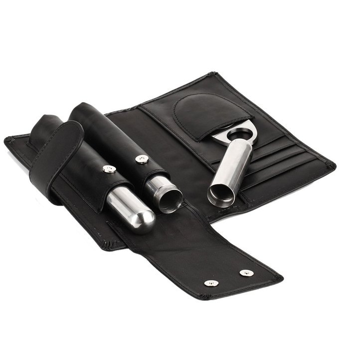 Scotte(TM) top grade cigar suit leather Cigar Cases with Cigar Cutter and 2 smoke tube N4
