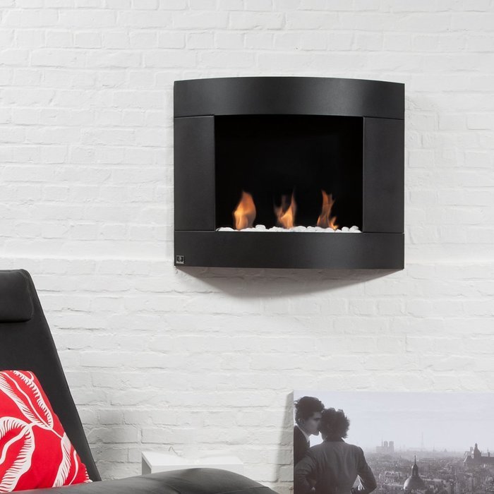 Bio Blaze BB-D1B Diamond Type 1 Wall Mount Fire Place, Black N3