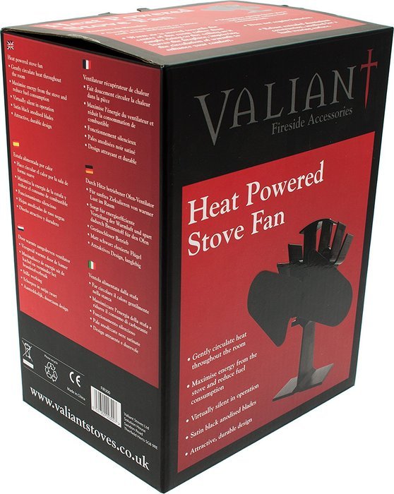 Valiant FIR362 Ventum 2 Heat Powered Stove Fan, Satin Black N12