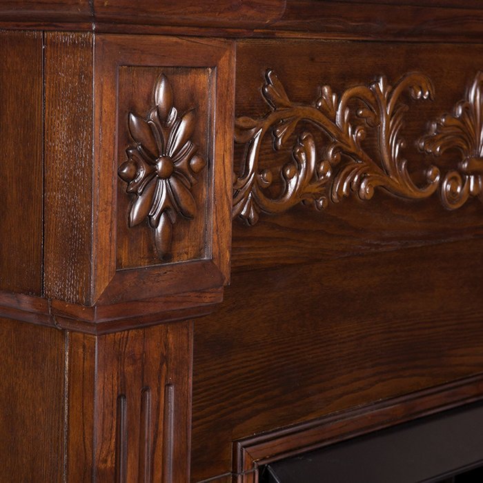Calvert Carved Electric Fireplace - Ivory N14
