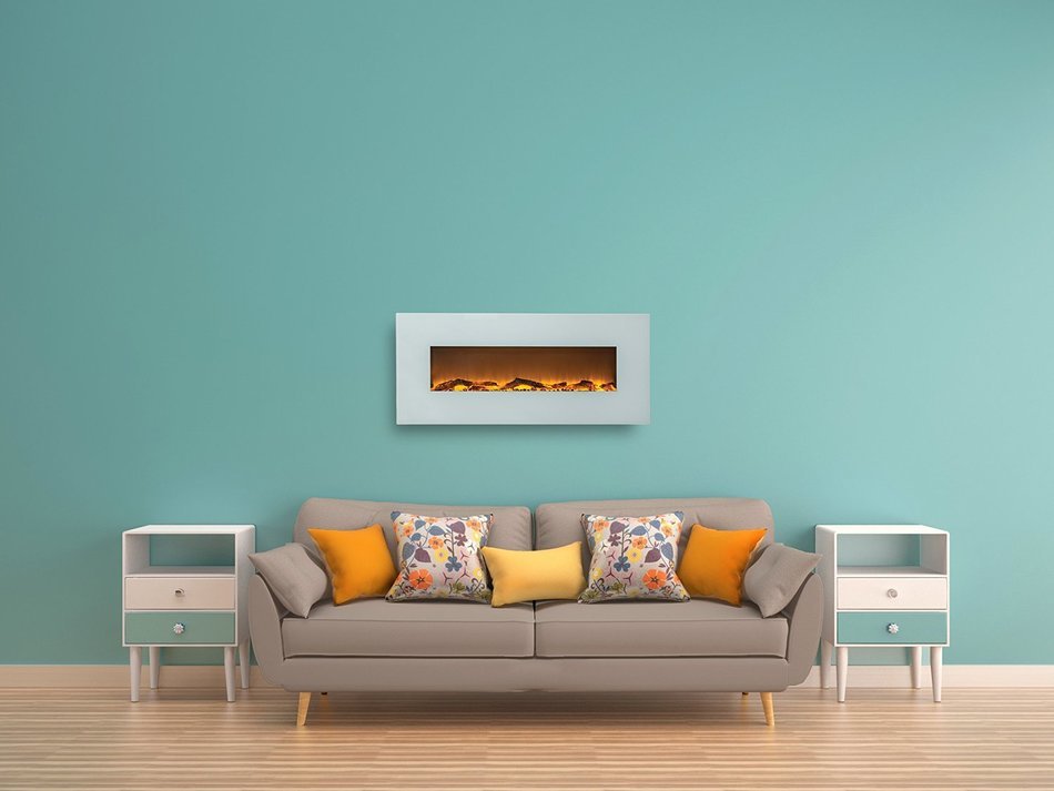 Touchstone 80001 Onyx Wall Mounted Electric Fireplace, 50 Inch Wide, Logset, 1500W Heat (Black) N6