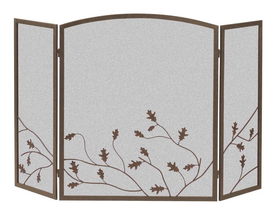 Panacea Products 15914 3-Panel Oak Leaf Fireplace Screen