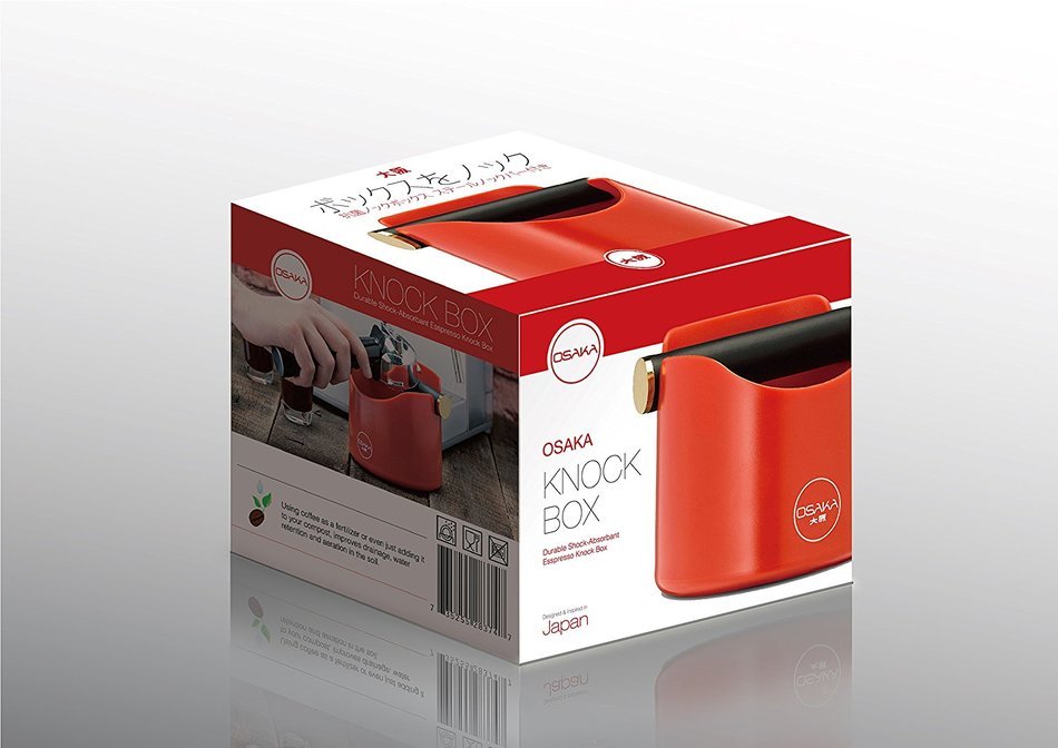 Osaka, Shock-Absorbent Espresso Knock Box - Durable 4.7 Inch Barista Style Knockbox "Kawachi Fuji Garden" (Red) N2