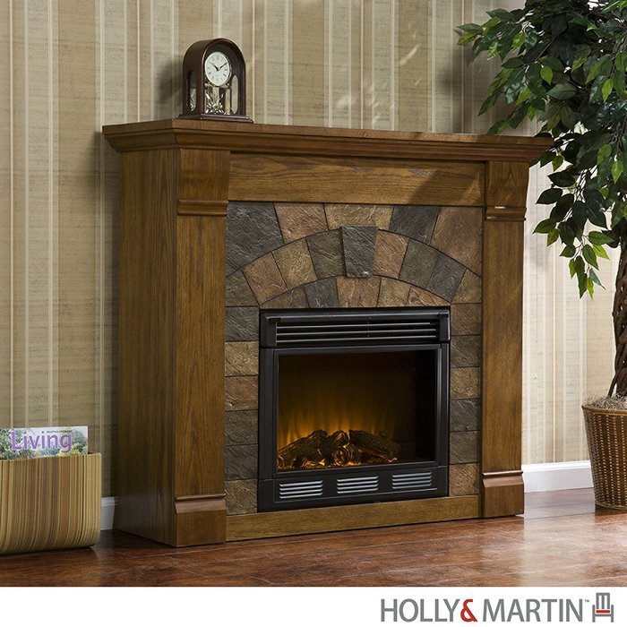 Holly & Martin Underwood Electric Fireplace Oak N4