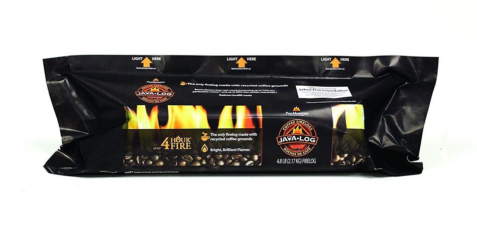 Pine Mountain Java-log Firelog, 4-Hour Burn Time, Recycled Coffee Grounds N5