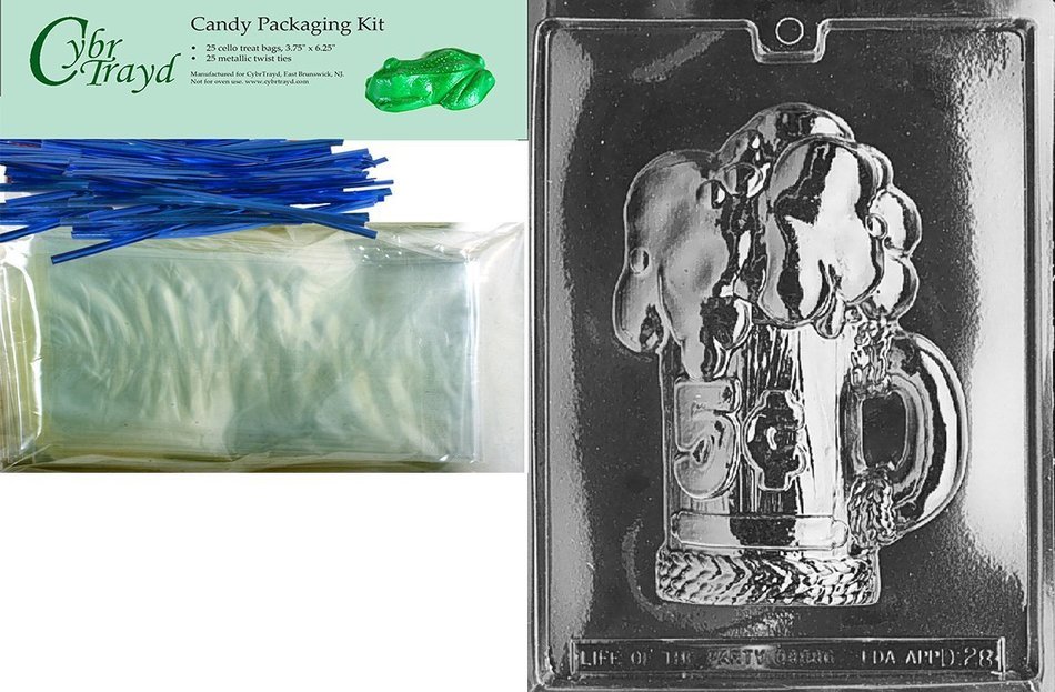 Cybrtrayd D028 Chocolate Candy Mold, 5 Cent Beer Mug Dads and Moms