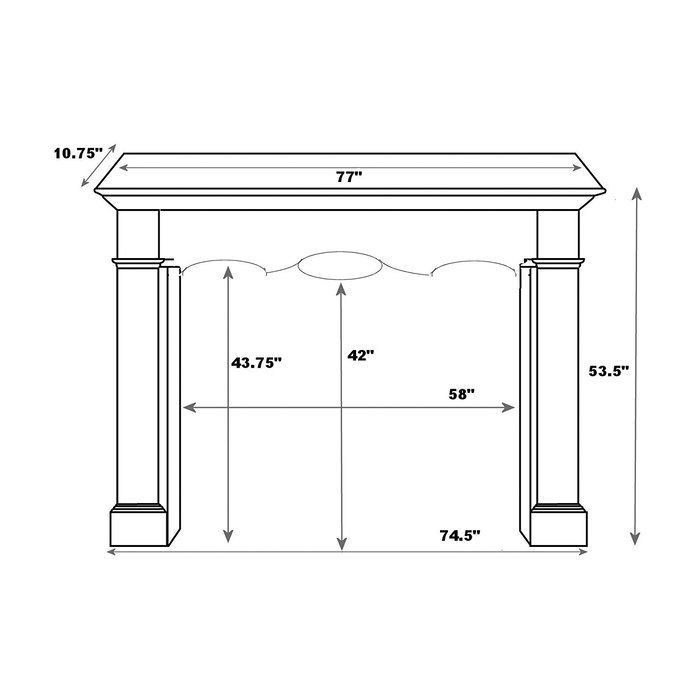 Pearl Mantels Deauville Wood Fireplace Mantel Surround N3