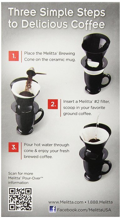 Melitta Coffee Maker, Porcelain 6 Cup Pour- Over Brewer N3