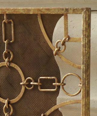Equestrian Lodge Single Panel Flat Fireplace Screen N5