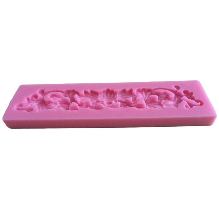 FLY 3D Lace Border Silicone Fondant Mold For Cake side Decorating,Pink
