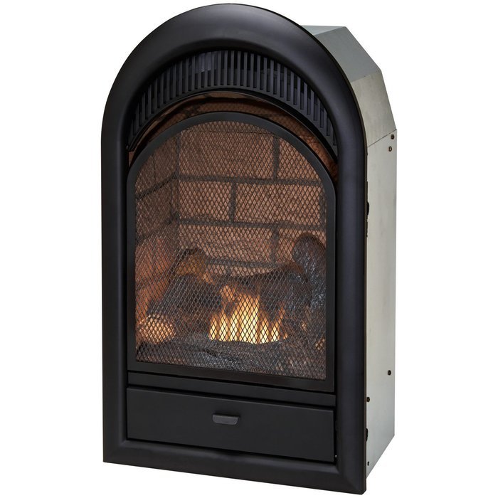 Duluth Forge Dual Fuel Vent Free Fireplace Insert - 15,000 BTU, T-Stat, Brick Liner N2