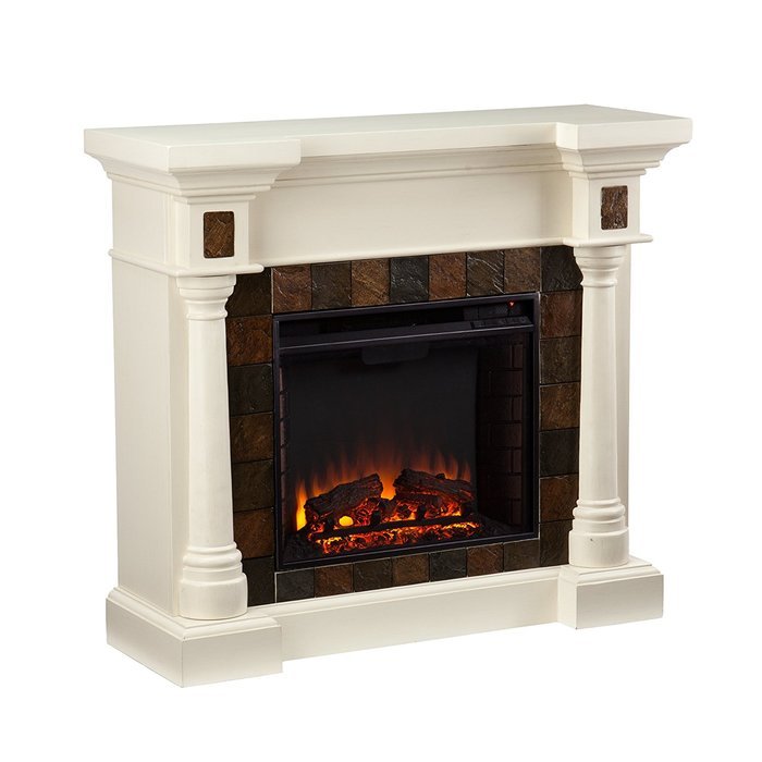 Carrington Faux Slate Convertible Electric Fireplace - Ivor N6