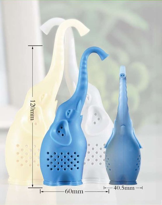 Wilker Silicone Tea Infuser, Creative Elephant Tea Strainer（pack of 2）