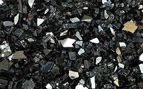 Fire Glass for Fire Pits Black 1/4" Fireplace Glass Pellets (40Lbs)