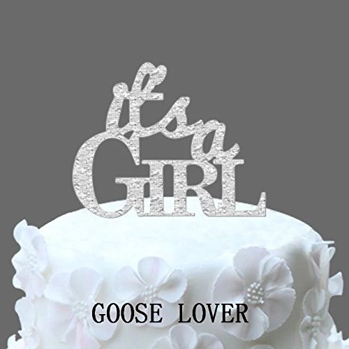 GOOSE LOVER(TM) it's-a-girl Cake Topper Baby Shower Cake Topper Cute Cake Toper Funny Cake Decor N2