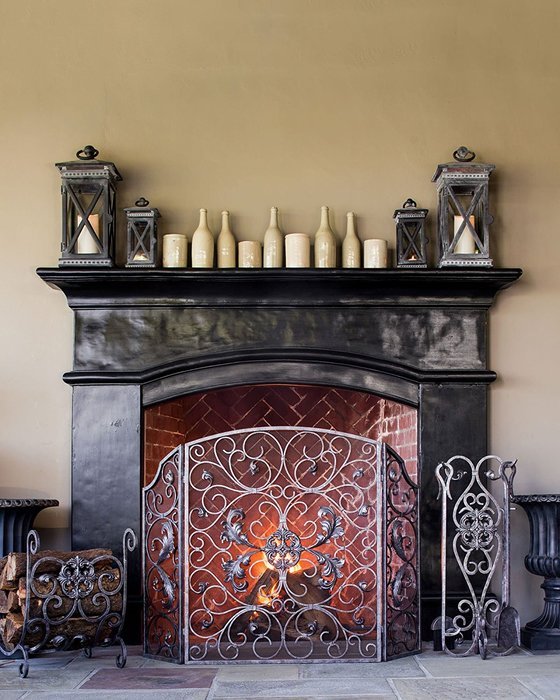 Balsam Hill 4 Piece Estate Fireplace Tool Set - Pewter | 12"L x 12.5"W x 32"H N2