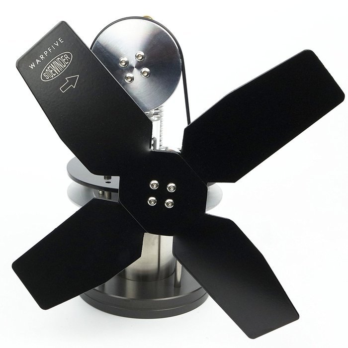 Heat Powered Small Stove Top Fan for wood multi-fuel coal - WARPFIVE SIDEWINDER Eco Stirling engine N3