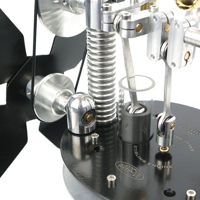 Heat Powered Small Stove Top Fan for wood multi-fuel coal - WARPFIVE SIDEWINDER Eco Stirling engine N5