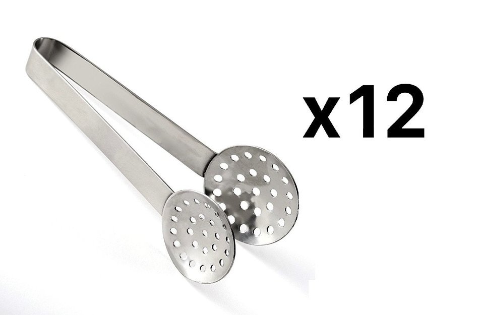 Norpro Stainless Steel Tea Bag Squeezer Round Straining Drying Tongs (2-Pack)