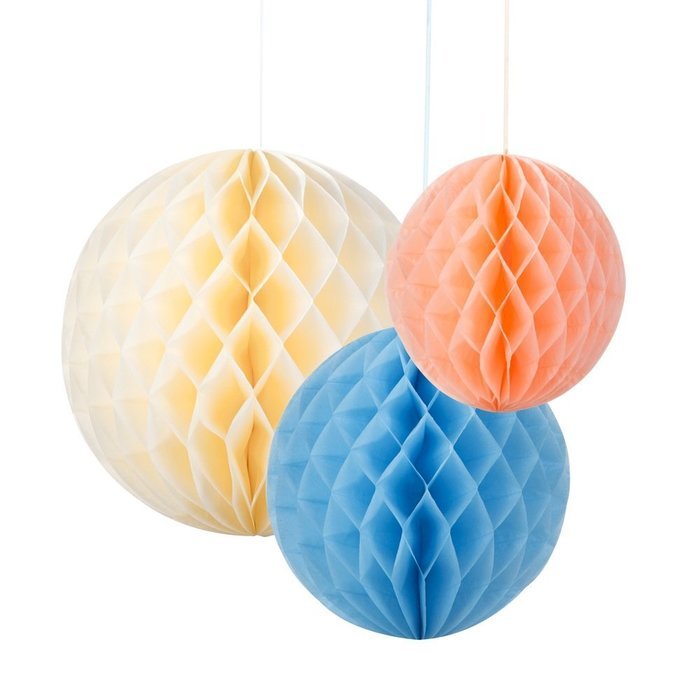 Talking Tables Decadent Dec's Oasis Honeycomb Decorative Baubles (3 Pack), Multicolor