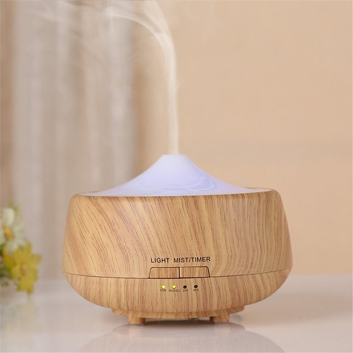 250ml Aromatherapy Essential Oil Diffuser, Wood Grain (Black) N4
