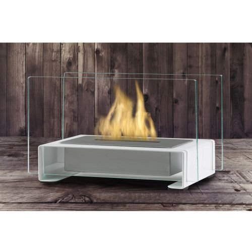 Gloss White Toulouse Tabletop Ethanol Fuel Fireplace