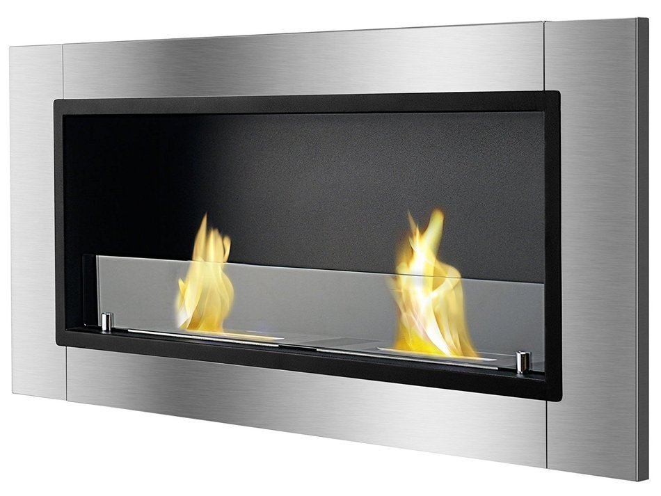 Ignis Lata Recessed Ventless Ethanol Fireplace with Glass N6