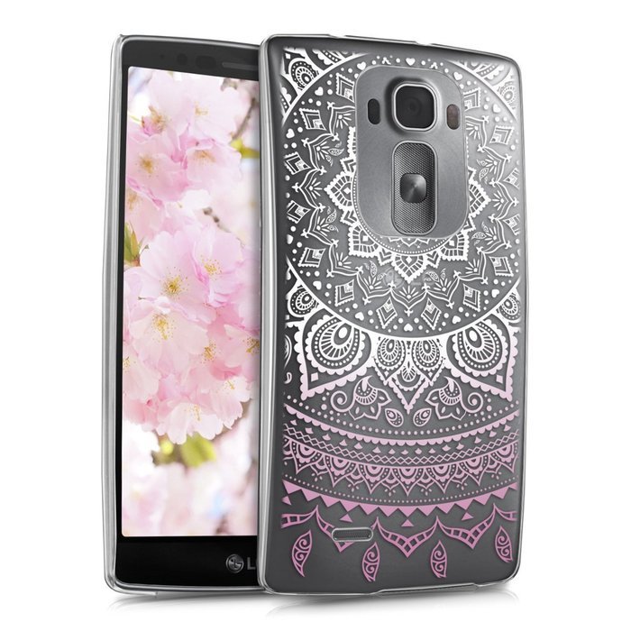 kwmobile Elegant and light weight Crystal Case Design Indian sun for LG G Flex 2 in light pink white transparent N20