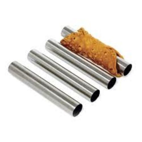 4 Cannoli Dessert Tube Forms Pastry Dessert Set Plated Steel 4509
