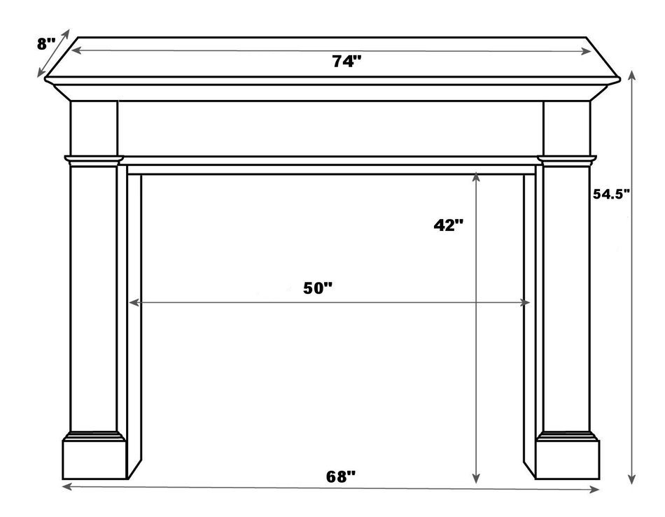 Pearl Mantels 126-50 Jefferson Unfinished Fireplace Mantel, Interior Opening 50-Inch Wide by 42-Inch High