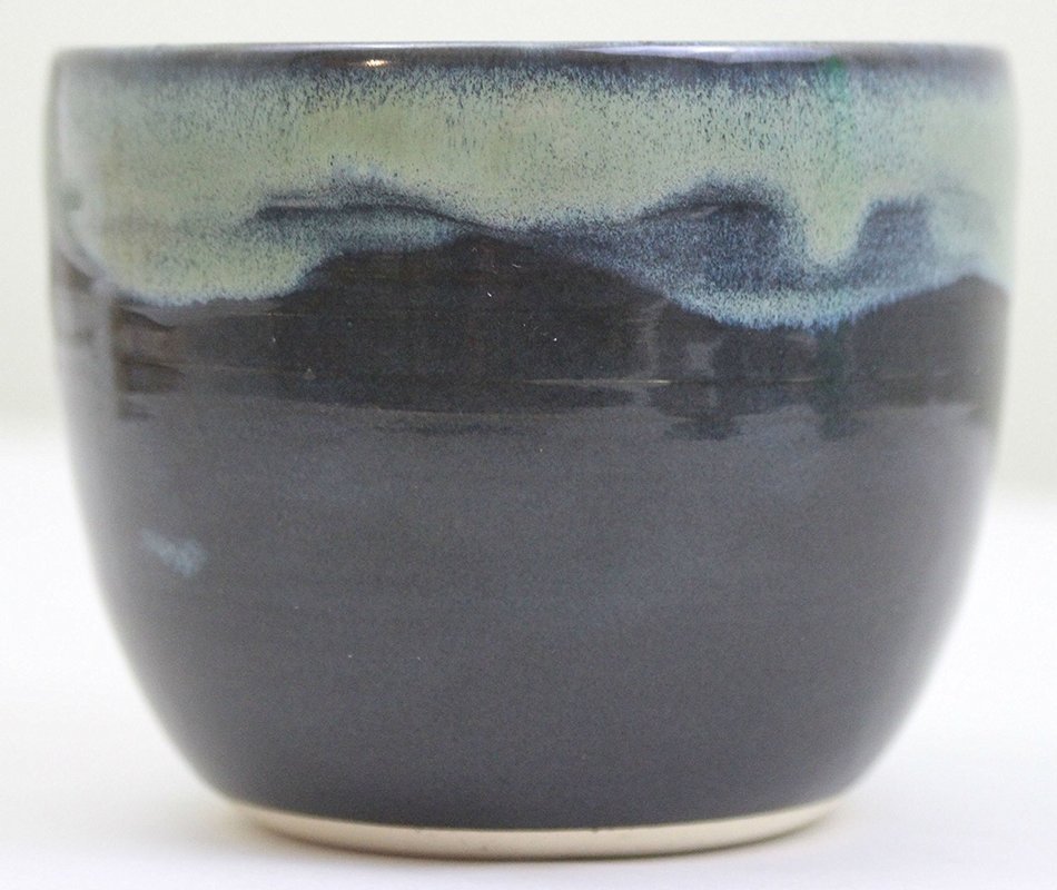 Chawan or Matcha Tea Bowl, Ceramic Bowls, Pottery Handmade in Vermont (Mixed Blue) N4