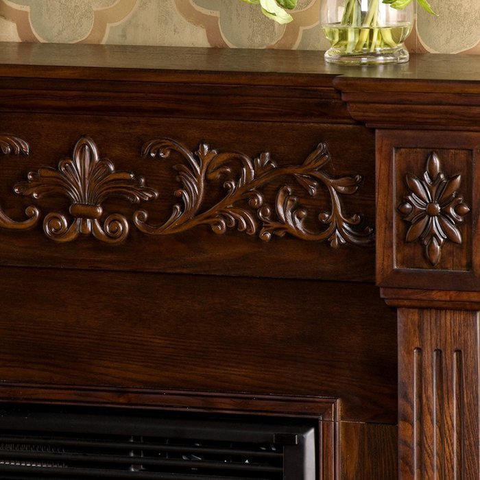 Calvert Carved Electric Fireplace - Ivory N16