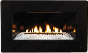 Decorative Black Front for use with Medium Fireplace - Tempered Glass