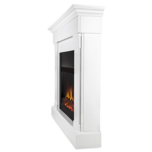Metal, Crawford Slim Line, Electric 47.4-inch Fireplace, White N2