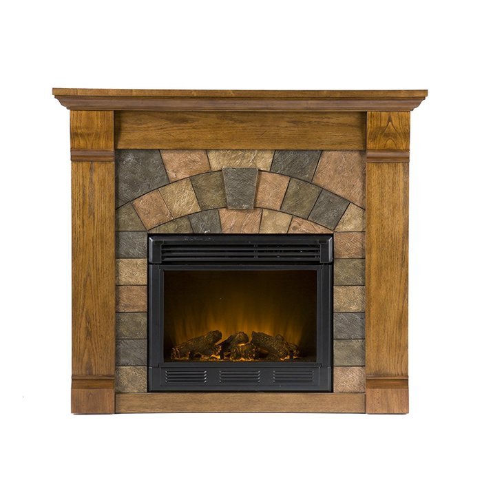 Southern Enterprises Elkmont Oak Electric Fireplace N8