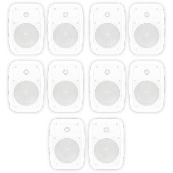 Theater Solutions TS525ODW Indoor or Outdoor Speakers Weatherproof Mountable White 5 Pair Pack