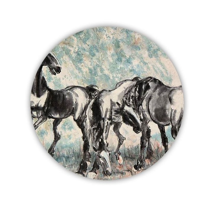 Generic Cup Mat Different Printed Asian Artists Horse Mdf Material