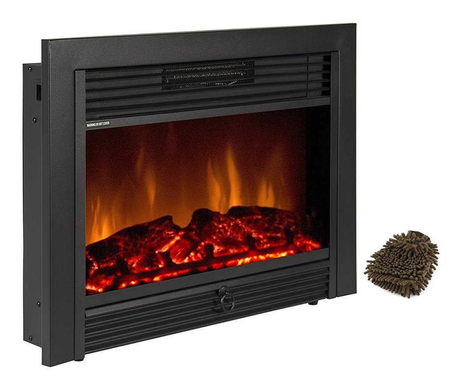 Best Choice Products, 28.5" Embedded Fireplace Electric Insert Heater Glass View Log Flame, Remote Home (Complete... N5