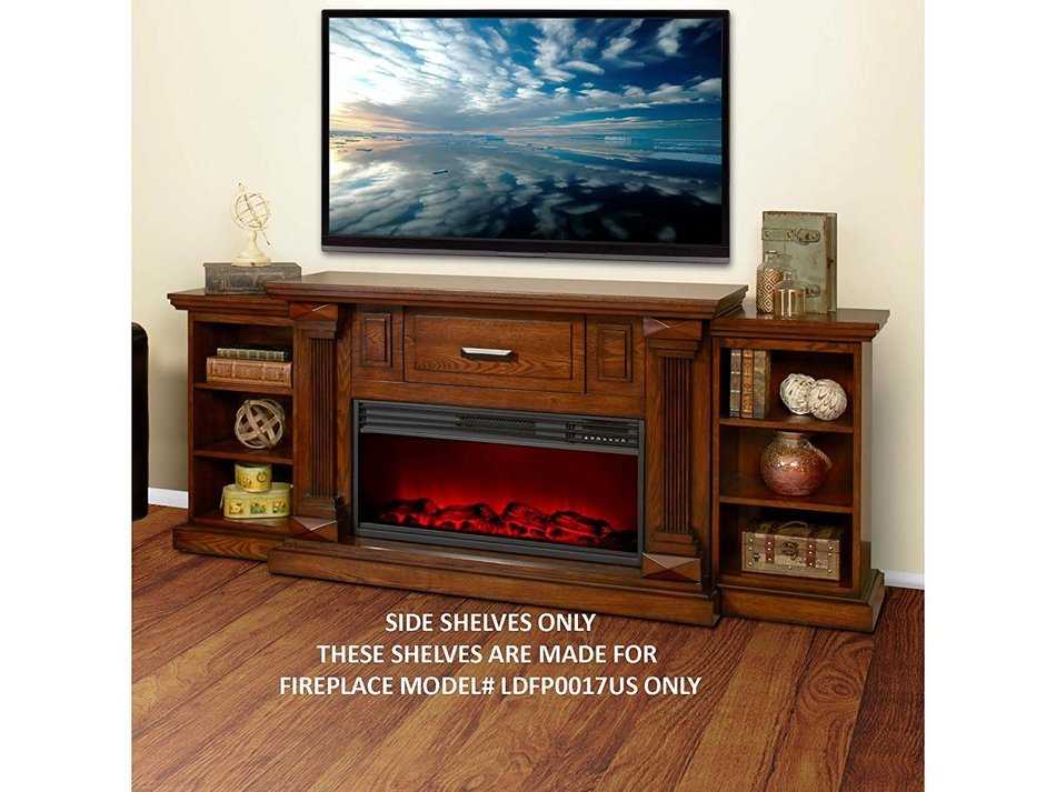 Lifesmart Lifelux FP0017-AC1 Side Shelves for Media Center Fireplace in Burnished Oak, 48" N4