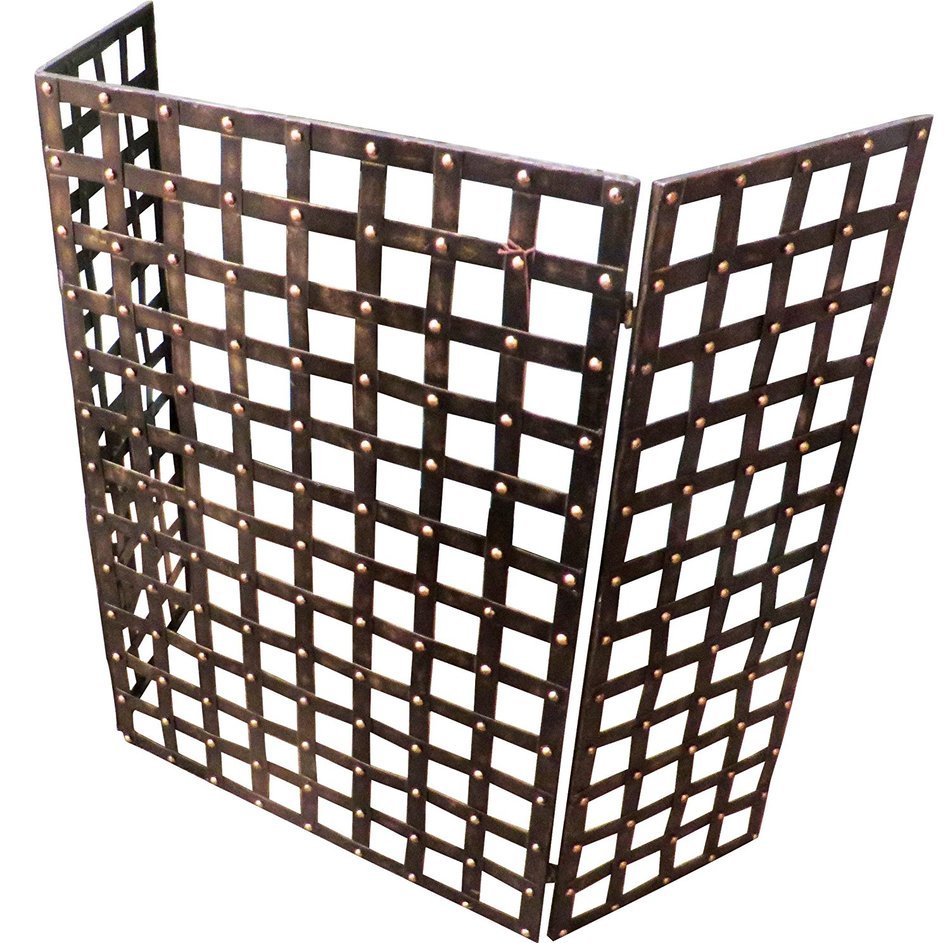 Gothic Iron Nailhead Fireplace Screen N2