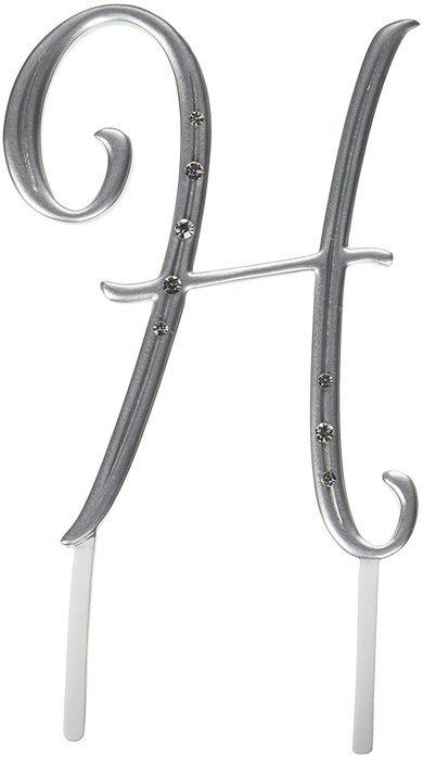 Lillian Rose 4.5-Inch Rhinestone, Large, Monogrammed Letter H, Silver