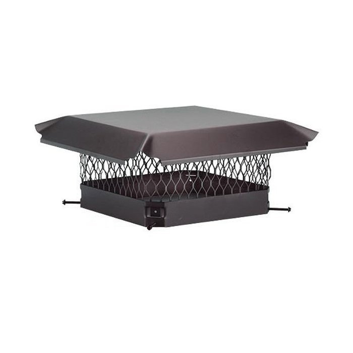 Woodeze 13" x 13" Home Saver Spark Arrester Wood Stove Black Galvanized Single Flue Cap