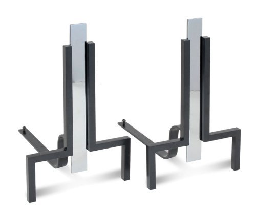 Pilgrim Home and Hearth 18674 Stapleton Andirons, Polished Nickel