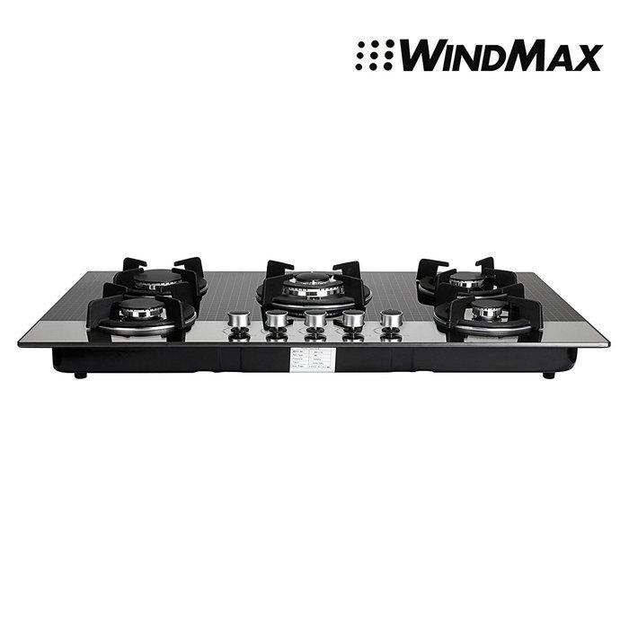 Brand New 35.5 inch Checked Glass 5 Burner Built-In Stove NG Gas Cooktops Cooker N2