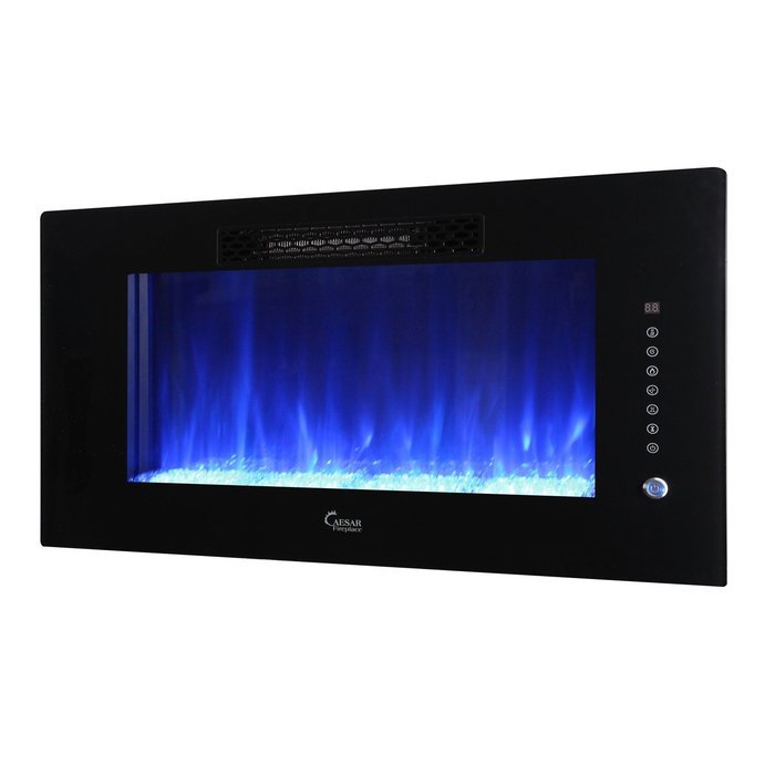 Caesar Luxury Linear Wall Mount Recess Freestanding Multicolor Flame Electric Fireplace, 30-Inch N15