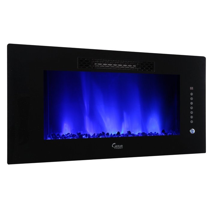 Caesar Luxury Linear Wall Mount Recess Freestanding Multicolor Flame Electric Fireplace, 30-Inch N16