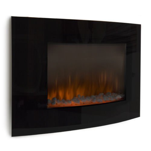 XtremepowerUS 35" Electric Wall Mount Fireplace 1500W Heat Adjustable Heater Glass XL Large N2