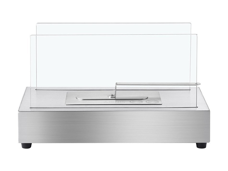 Ignis Portable Tabletop Ventless Bio Ethanol Fireplace - Tower (Stainless Steel) N15