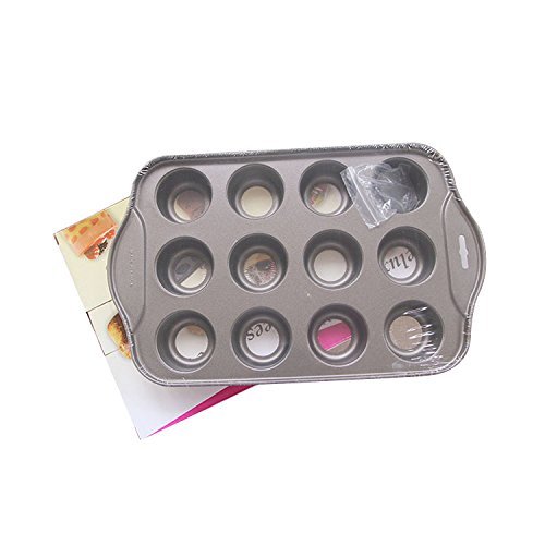 Gabkey Nonstick Small Cheesecake Pan Metallic Mini Muffin Pan Removable Bottom 12 Cavity Square