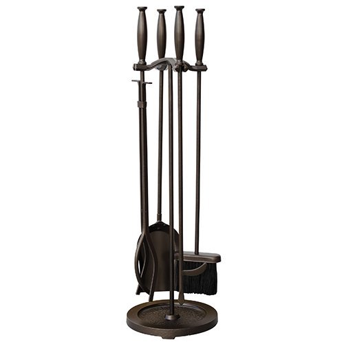 UniFlame 5-Piece Bronze Fire Set with Cylinder Handles